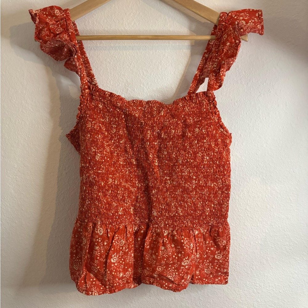 Madewell Floral Red Women's Top